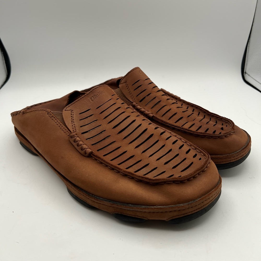 Olukai Moloa Kohana II Loafer Leather Brown Men US 11.5, EU 44.5